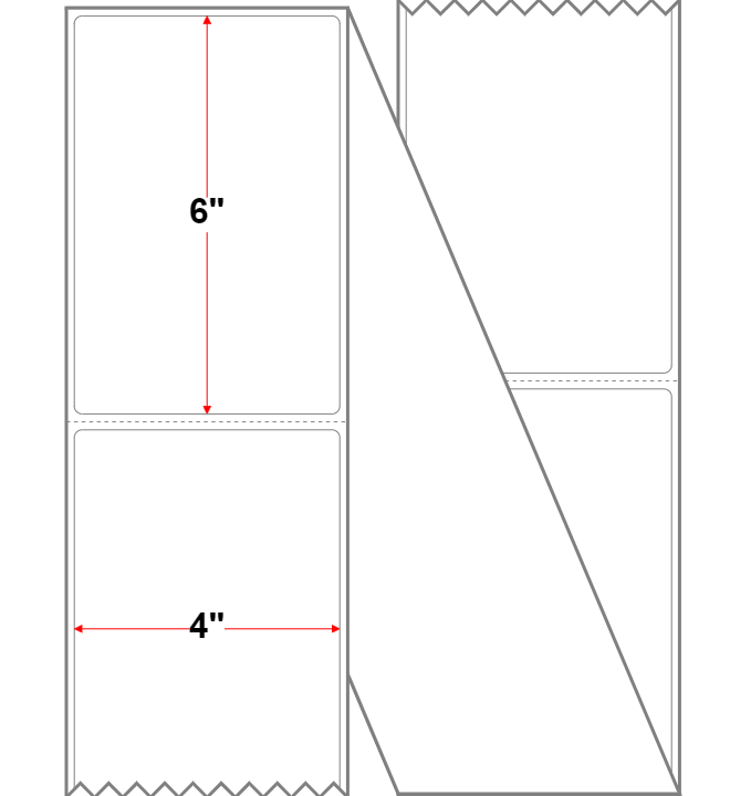 4" X 6" Inkjet Label - Perforated - High Gloss - White - Fanfold - All-Temp