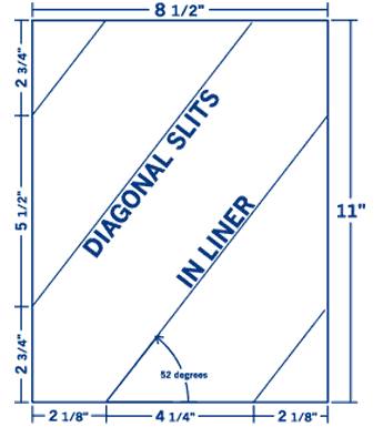 8.5" X 11" Laser/Inkjet Label-1 Per Sheet, 250 Sheets Per Pack, White, Permanent, Diagonal Liner Slits