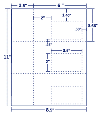 6" X 3.66" Laser/Inkjet Label-3 Per Sheet, 100 Sheets Per Pack, White, Permanent - Labelmatch