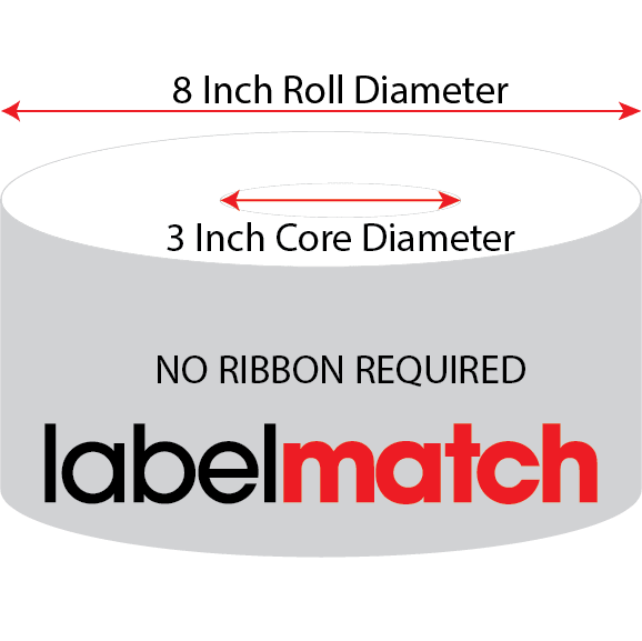 4 X 6 Premium - Thin Liner Direct Thermal Label - Perforated - White - 8" Roll - Permanent - Labelmatch