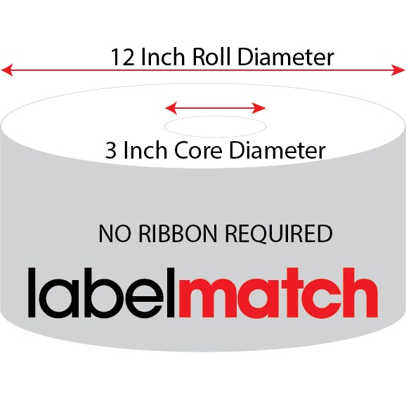 4" X 6" Direct Thermal Label - Perforated - White - 12" Roll - Permanent - Labelmatch