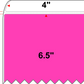 4 X 6.5 Premium Paper Thermal Transfer Label - Perforated - Fluorescent Pink 806 - 8" Roll - Permanent