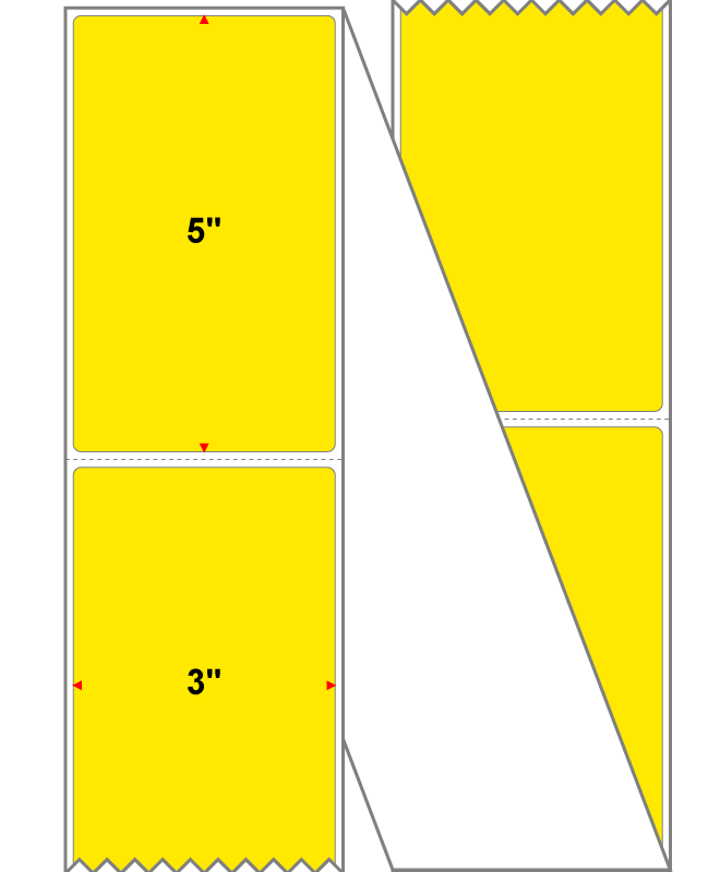 Fanfolded - 3 X 5 Premium Paper Thermal Transfer Label - Fluorescent Yellow 803 - Permanent