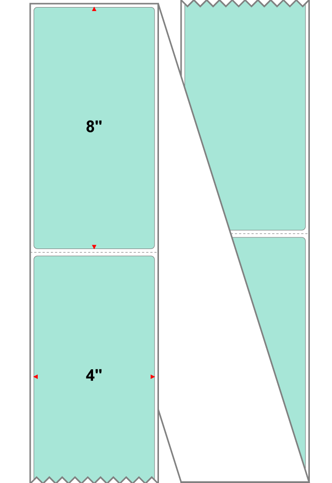 Fanfolded - 4 X 8 Premium Paper Thermal Transfer Label - PMS 331 Light (Mint) Green 331 - Permanent