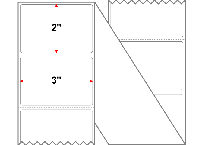 Fanfolded - 3 X 2 Premium Paper Thermal Transfer LabelWhite - Permanent