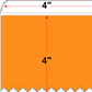4 X 4 Premium Paper Thermal Transfer Label - Perforated - Orange 1495 - 8" Roll - Permanent