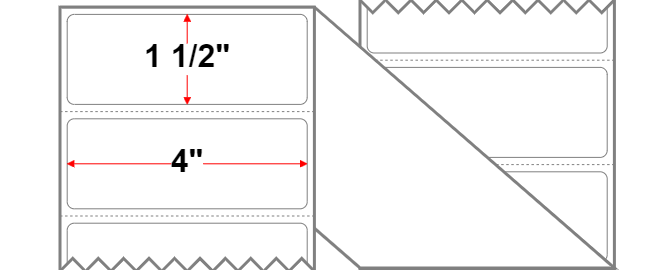 Fanfolded - 4 X 1.5 Premium Paper Thermal Transfer LabelWhite - Permanent