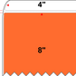 4 X 8 Premium Paper Thermal Transfer Label - Perforated - PMS 021 Orange 21 - 4" Roll - Permanent