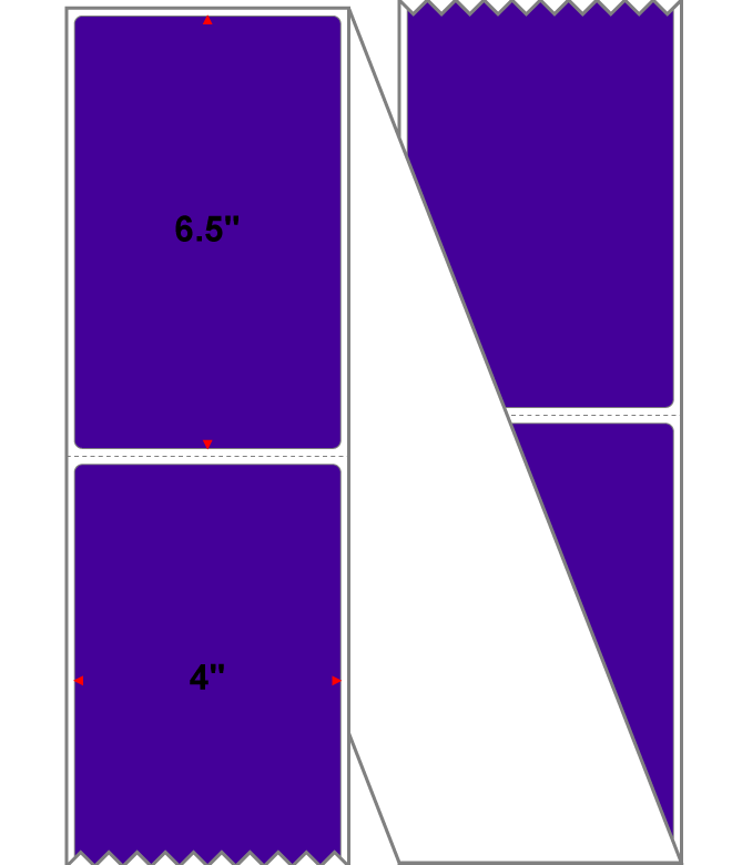 Fanfolded - 4 X 6.5 Premium Paper Direct Thermal Label - Pantone Violet (Dark) Pantone Violet (Dark) - Permanent