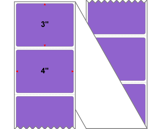 Fanfolded - 4 X 3 Premium Paper Thermal Transfer Label - PMS 265 Medium Violet 265 - Permanent