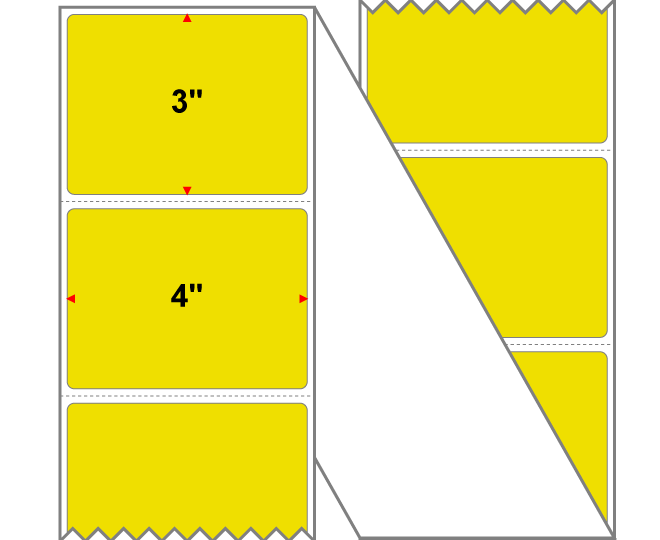 Fanfolded - 4 X 3 Premium Paper Direct Thermal Label - PMS 3955 Yellow/Green 3955 - Permanent