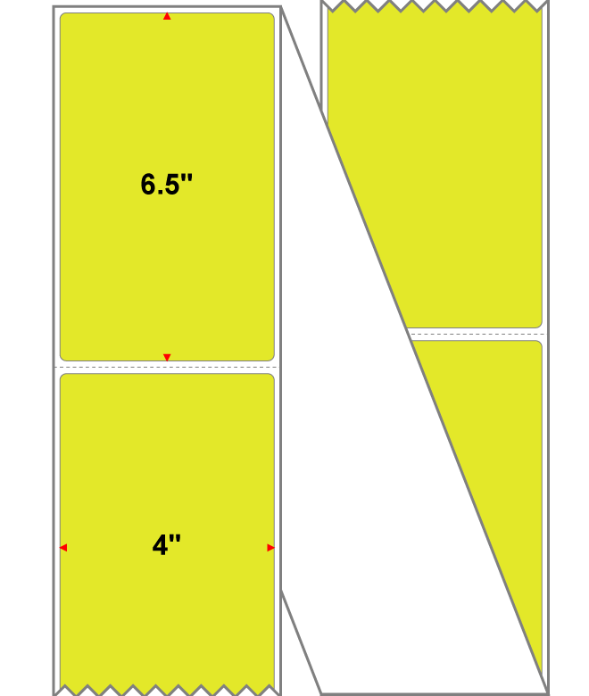Fanfolded - 4 X 6.5 Premium Paper Thermal Transfer Label - Fluorescent Chartreuse 809 - Permanent