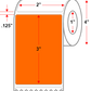 2 X 3 Premium Paper Direct Thermal Label - Perforated - Orange 1505 - 4" Roll - Permanent