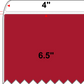 4 X 6.5 Premium Paper Thermal Transfer Label - Perforated - PMS 187 Dark Red 187 - 4" Roll - Permanent