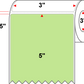 3 X 5 Premium Paper Direct Thermal Label - Perforated - PMS 365 Light Green/Yellow 365 - 8" Roll - Permanent