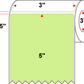 3 X 5 Premium Paper Thermal Transfer Label - Perforated - PMS 372 Light Yellow/Green 372 - 8" Roll - Permanent