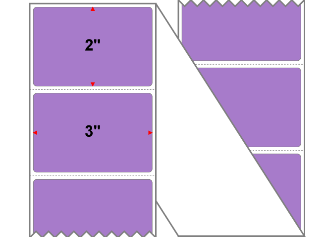 Fanfolded - 3 X 2 Premium Paper Thermal Transfer Label - PMS 2577 Light Violet 2577 - Permanent