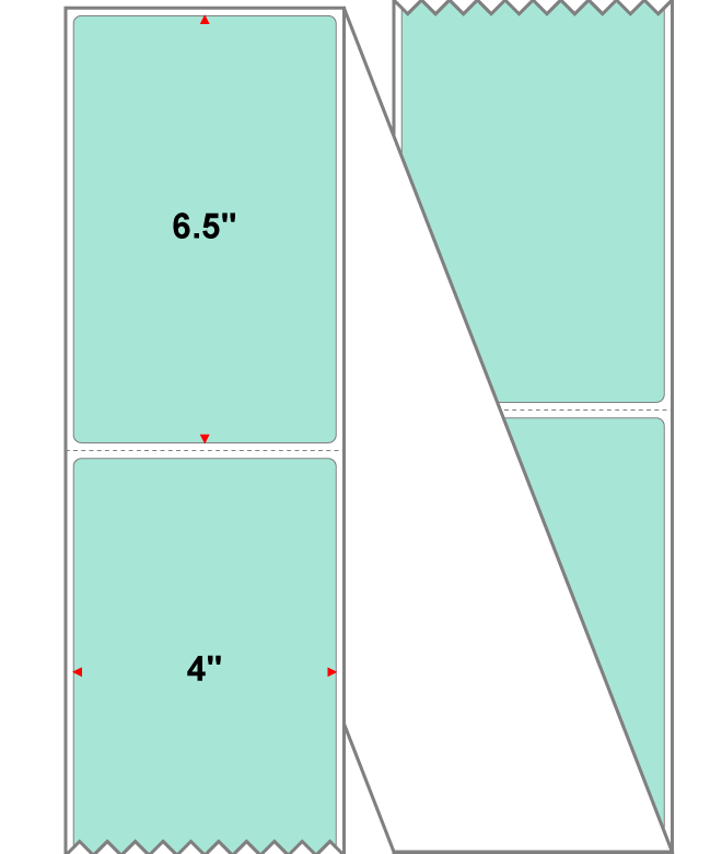 Fanfolded - 4 X 6.5 Premium Paper Direct Thermal Label - PMS 331 Light (Mint) Green 331 - Permanent