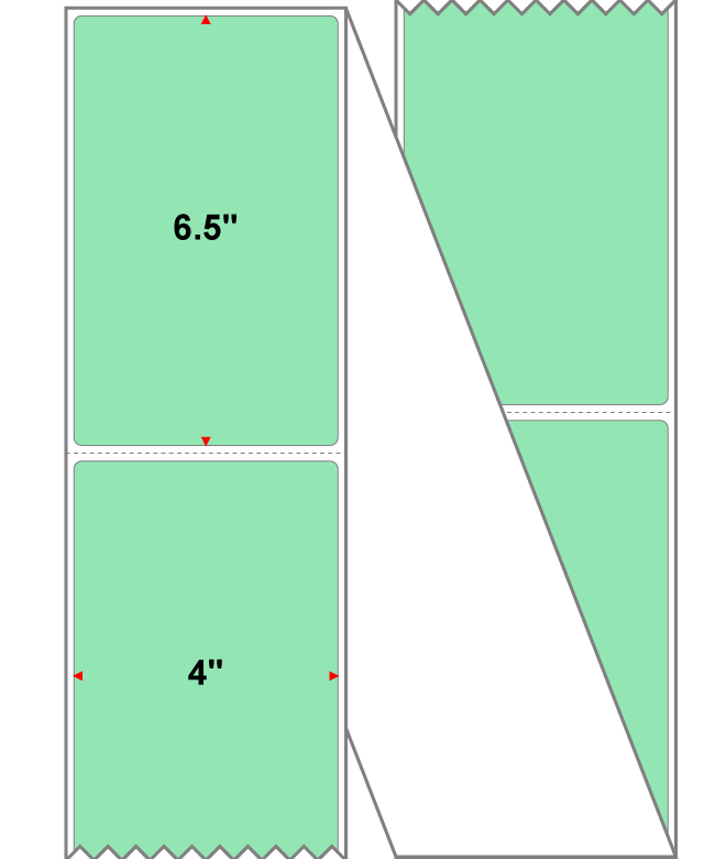 Fanfolded - 4 X 6.5 Premium Paper Thermal Transfer Label - PMS 351 Light Green 351 - Permanent