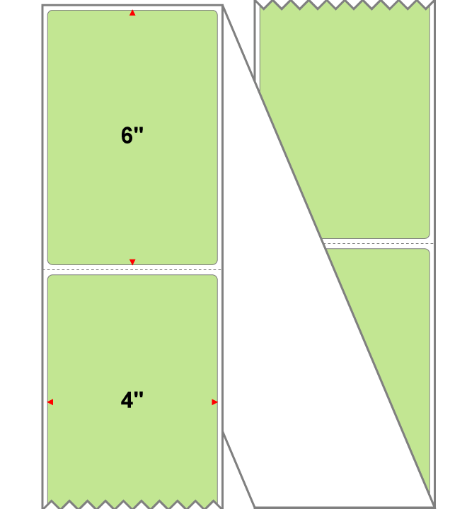 Fanfolded - 4 X 6 Premium Paper Thermal Transfer Label - PMS 365 Light Green/Yellow 365 - Permanent