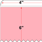 4 X 6 Premium Paper Thermal Transfer Label - Perforated - Pink 176 - 8" Roll - Permanent