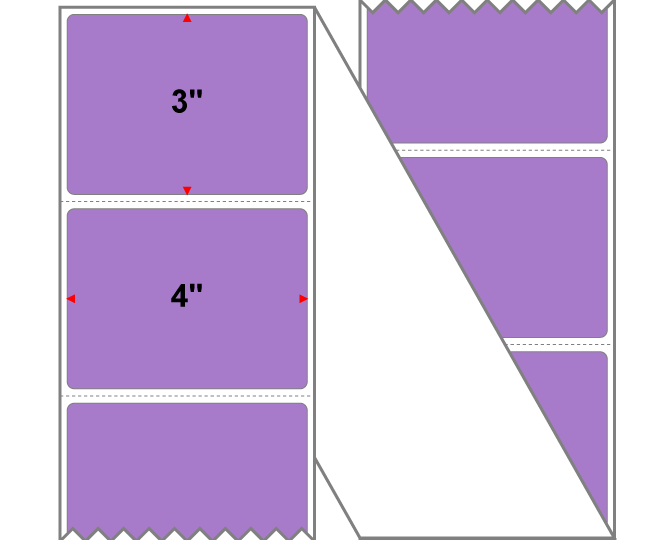 Fanfolded - 4 X 3 Premium Paper Thermal Transfer Label - PMS 2577 Light Violet 2577 - Permanent