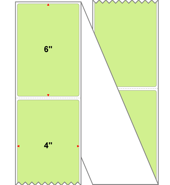 Fanfolded - 4 X 6 Premium Paper Direct Thermal Label - PMS 372 Light Yellow/Green 372 - Permanent