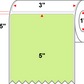 3 X 5 Premium Paper Direct Thermal Label - Perforated - PMS 372 Light Yellow/Green 372 - 4" Roll - Permanent