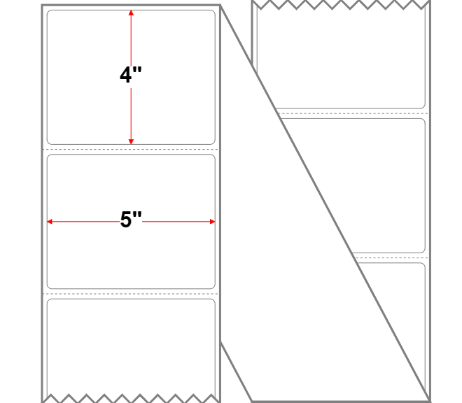 Fanfolded - 5 X 4 Premium Paper Thermal Transfer LabelWhite - Permanent