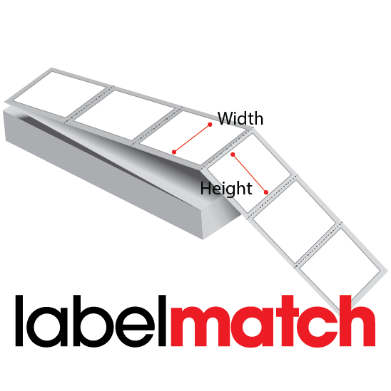 Fanfolded - 3 X 2 Premium Paper Thermal Transfer Label - Fluorescent Blue 801 - Permanent