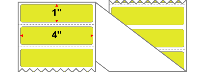Fanfolded - 4 X 1 Premium Paper Thermal Transfer Label - Fluorescent Chartreuse 809 - Permanent