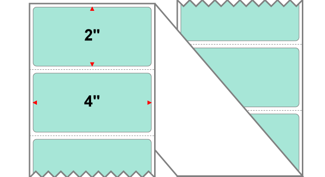 Fanfolded - 4 X 2 Premium Paper Direct Thermal Label - PMS 331 Light (Mint) Green 331 - Permanent