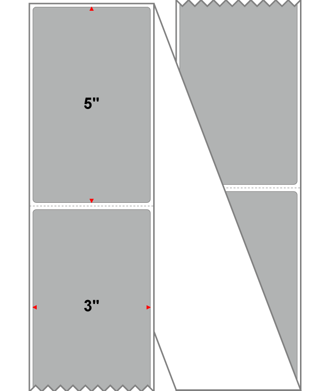 Fanfolded - 3 X 5 Premium Paper Direct Thermal Label - PMS Cool Gray 5 (Medium) Gray 5 - Permanent