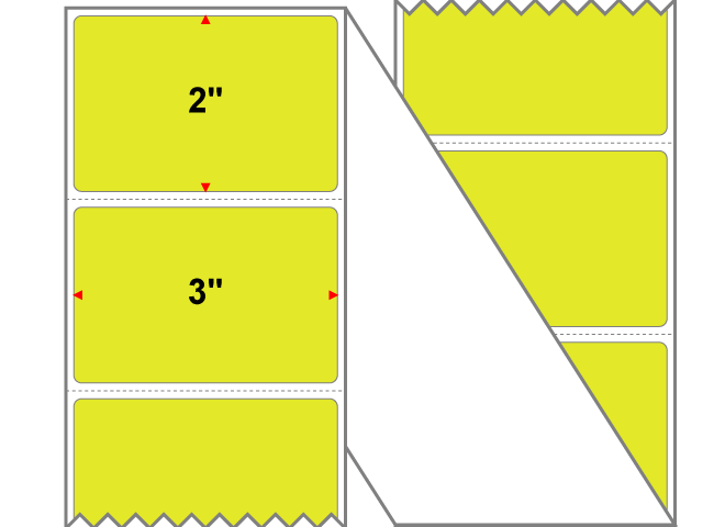 Fanfolded - 3 X 2 Premium Paper Thermal Transfer Label - Fluorescent Chartreuse 809 - Permanent