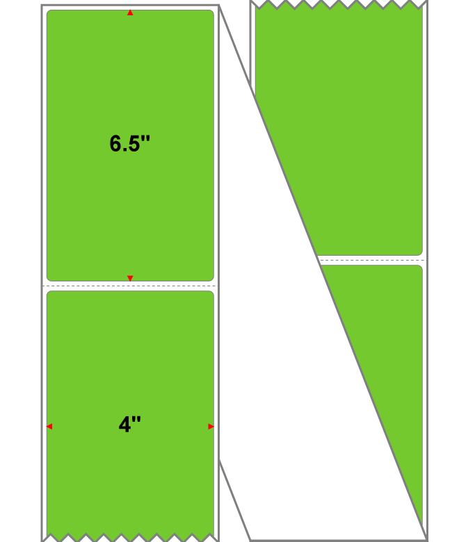 Fanfolded - 4 X 6.5 Premium Paper Direct Thermal Label - PMS 375 Yellow/Green 375 - Permanent