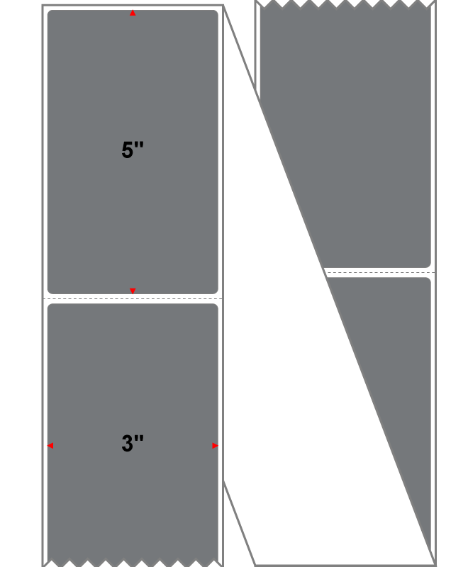 Fanfolded - 3 X 5 Premium Paper Direct Thermal Label - PMS Cool Gray 9 (Very Dark) Gray 9 - Permanent