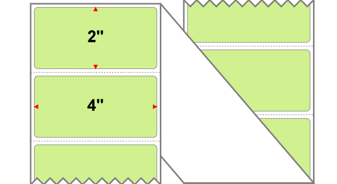 Fanfolded - 4 X 2 Premium Paper Direct Thermal Label - PMS 372 Light Yellow/Green 372 - Permanent