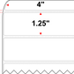 4 X 1.25 Premium Paper Direct Thermal Label - Perforated - White - 8" Roll - Permanent