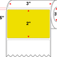 3 X 2 Premium Paper Direct Thermal Label - Perforated - PMS 3955 Yellow/Green 3955 - 8" Roll - Permanent