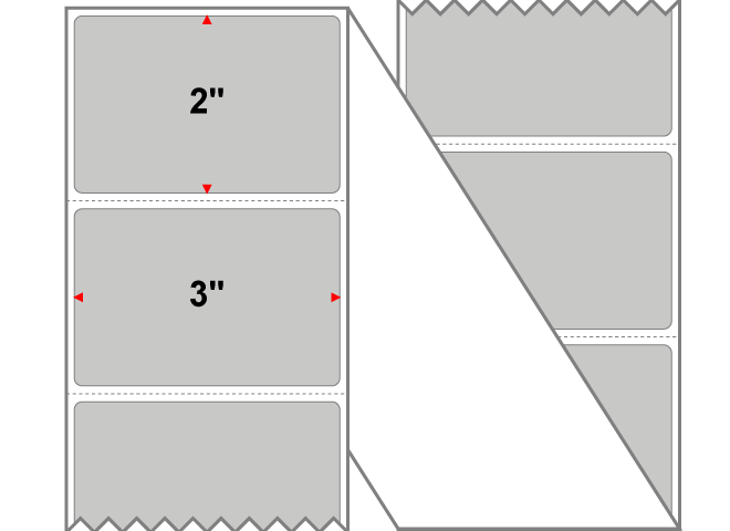 Fanfolded - 3 X 2 Premium Paper Direct Thermal Label - PMS Cool Gray (Light) Gray Light - Permanent