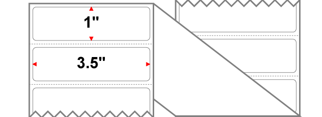 Fanfolded - 3.5 X 1 Premium Paper Thermal Transfer LabelWhite - Permanent