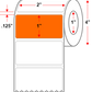 2 X 1 Premium Paper Direct Thermal Label - Perforated - Orange 1505 - 4" Roll - Permanent