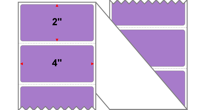 Fanfolded - 4 X 2 Premium Paper Direct Thermal Label - PMS 2577 Light Violet 2577 - Permanent