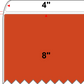 4 X 8 Premium Paper Thermal Transfer Label - Perforated - PMS 173 Dark Orange 173 - 8" Roll - Permanent