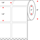 1.5 X 1.5 Premium Paper 2 Across - Thermal Transfer Label - Perforated - White - 8" Roll - Permanent