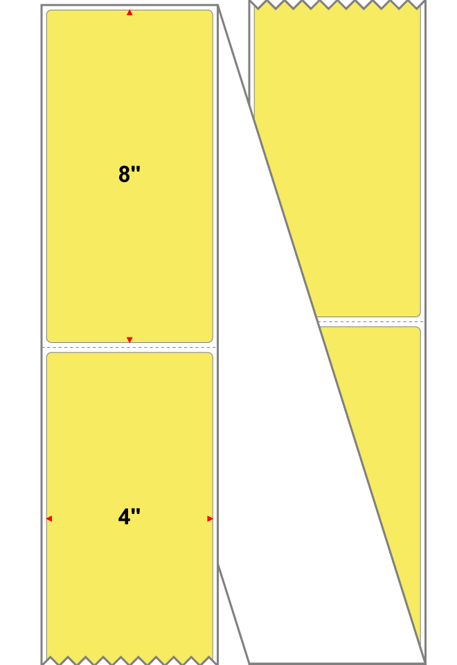 Fanfolded - 4 X 8 Premium Paper Thermal Transfer Label - PMS 100 Light Yellow 100 - Permanent