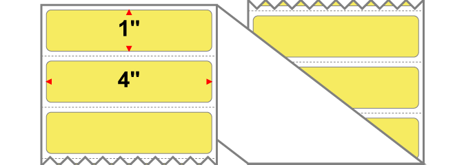 Fanfolded - 4 X 1 Premium Paper Thermal Transfer Label - PMS 100 Light Yellow 100 - Permanent