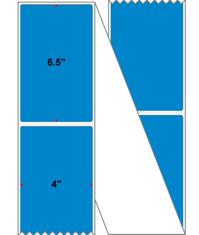 Fanfolded - 4 X 6.5 Premium Paper Thermal Transfer Label - Process Blue Process Blue - Permanent