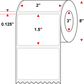 2 X 1.5 Economy Paper Thermal Transfer Label - Perforated - White - 8" Roll - Permanent