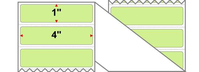 Fanfolded - 4 X 1 Premium Paper Direct Thermal Label - PMS 372 Light Yellow/Green 372 - Permanent